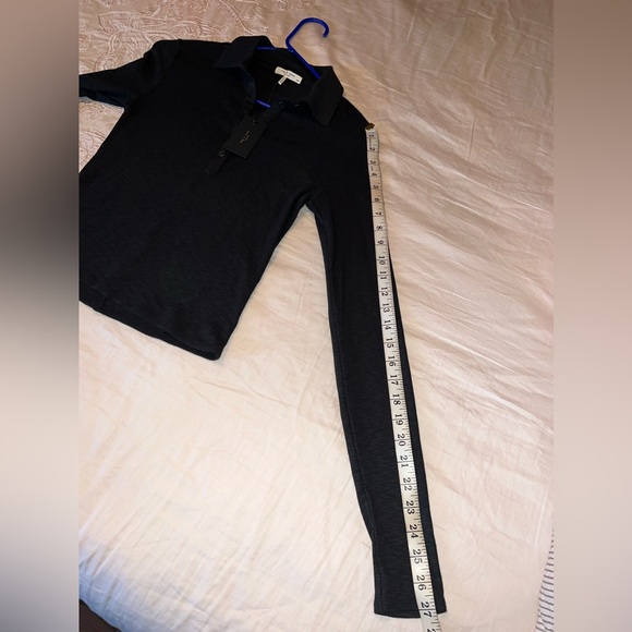 Rag & Bone NWT Black Ribbed Long Sleeve Polo - Picture 10 of 10